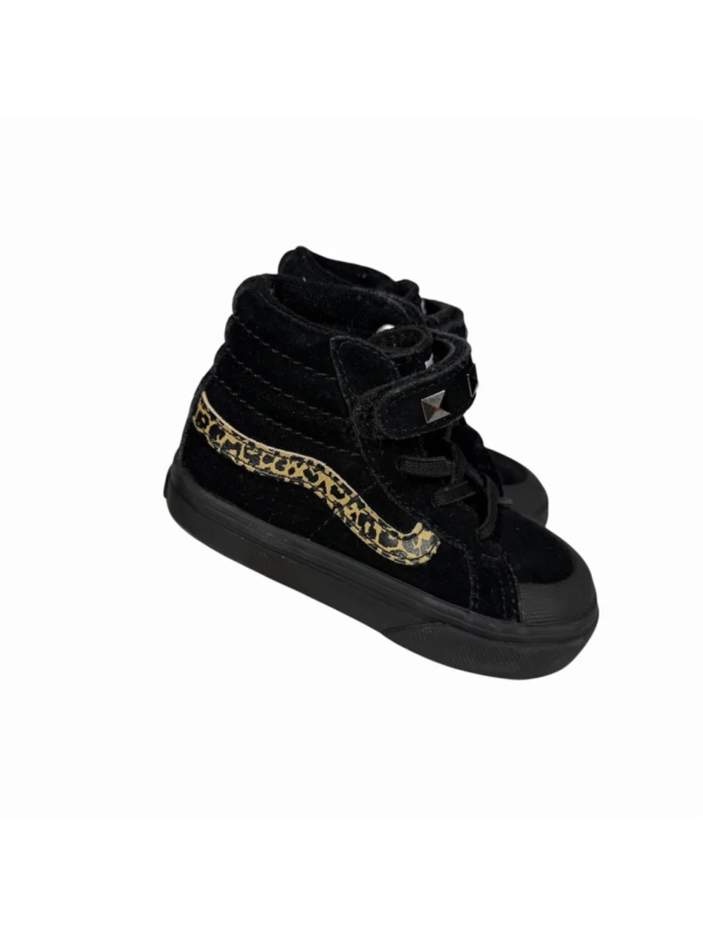 Vans Off The Wall Sk8 Hi-Top Skate Shoes Toddler/Baby 6 Black Studded Leopard